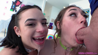 SWALLOWED Aria & Tiana Test Their Oral Skills 4K 60fps